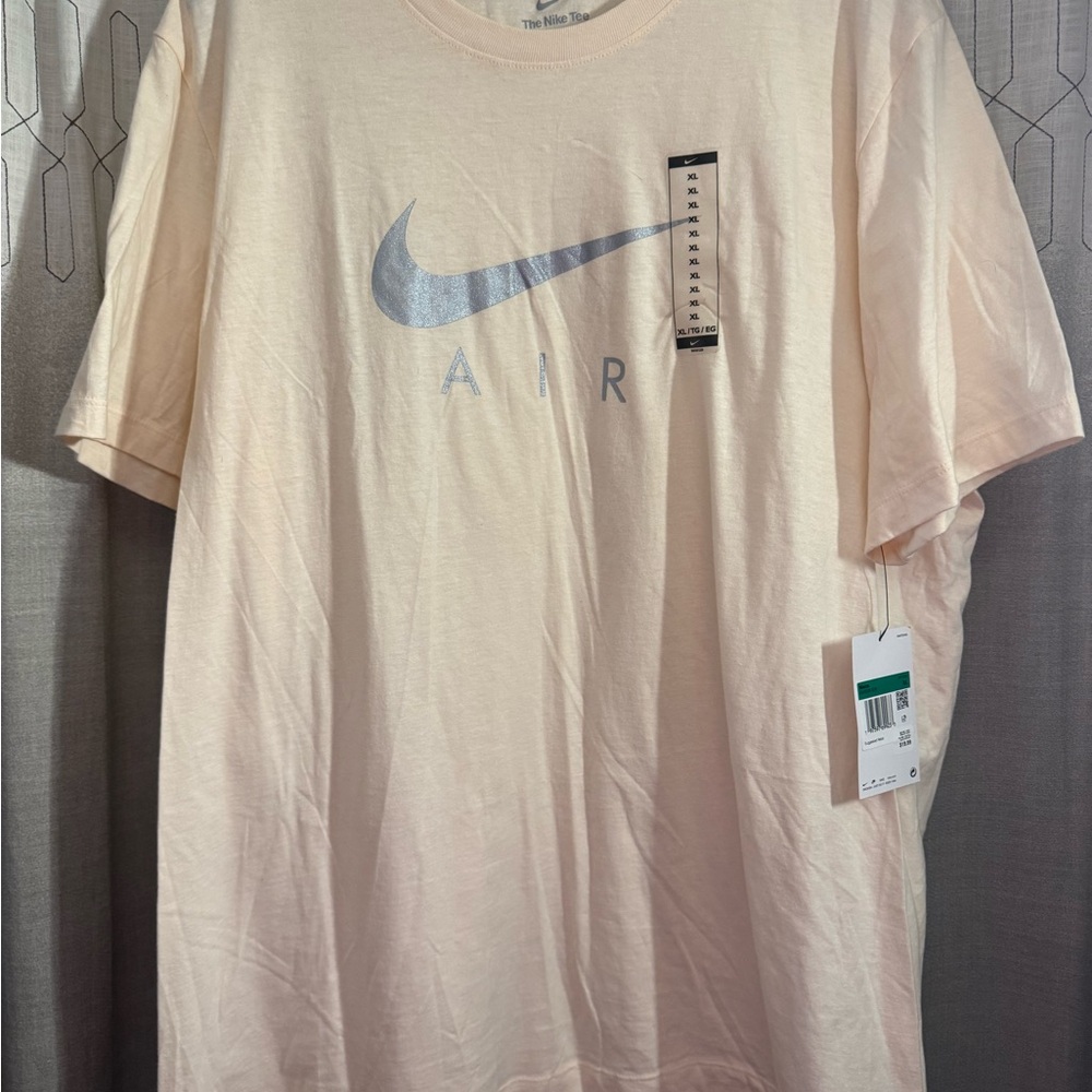 Nike Men's Soft Cream Tee with Silver Logo